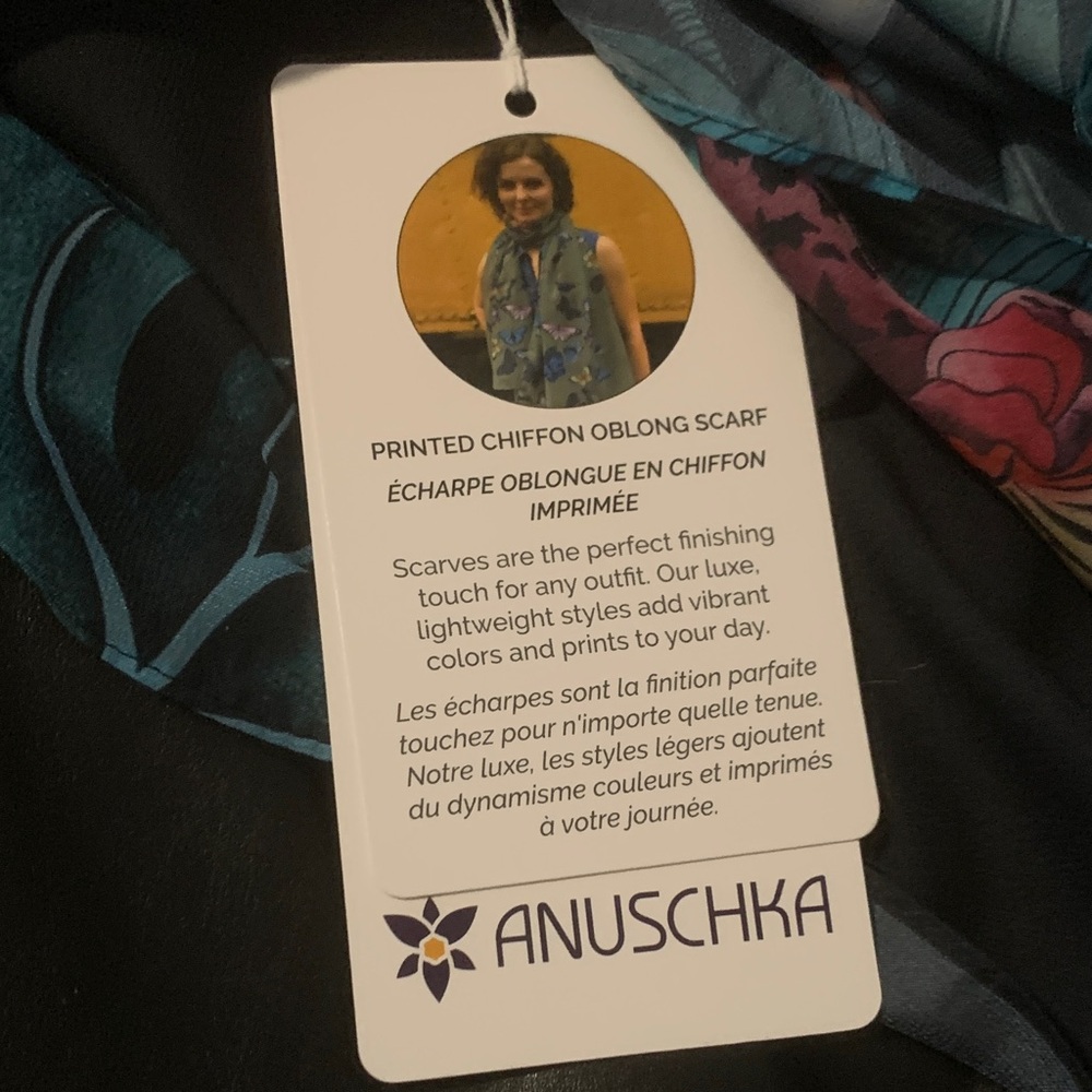 Anuschka Floral Chiffon Oblong Scarf